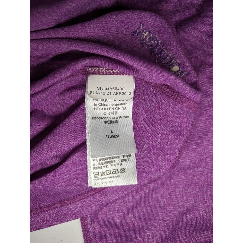 Marmot Womens Laura Hooded Button Shirt Large Purple Henley‎ Pullover Roll Tab - Picture 10 of 13